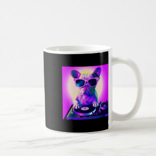 Caneca De Café Bulldog Vaporwave Dj Dog Aestética Meninas