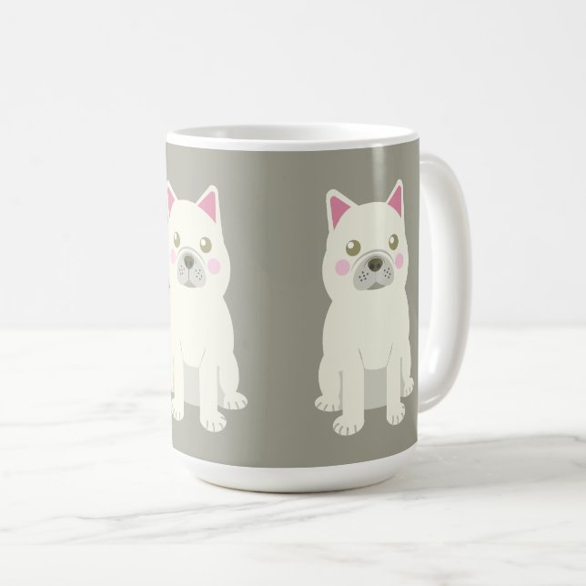Caneca De Café Bulldogue Francês Bochechas Lindas (Frente Esquerda)