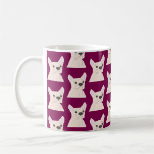 Caneca De Café Bulldogue Francês Branco, Listras