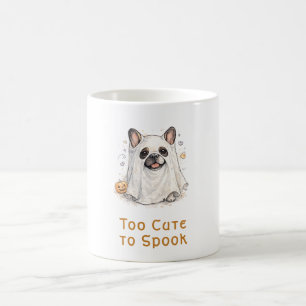 Caneca De Café Bulldogue Francês Halloween Fantasma Fofo