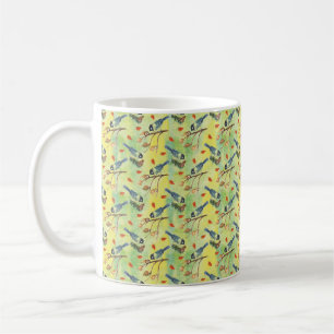 Caneca De Café Bullfinch de Aquarela,Aves de Aquarela