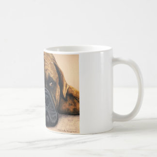 Caneca De Café Bullmastiff Esperando - Arte de Raça de Cachorro