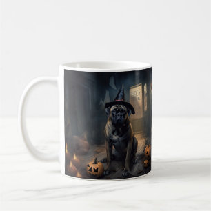 Caneca De Café Bullmastiff Pumpkins Halloween Scary