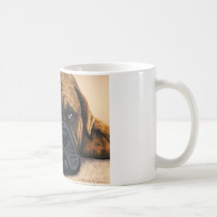 Caneca De Café Bullmastiff que espera - arte da raça do cão