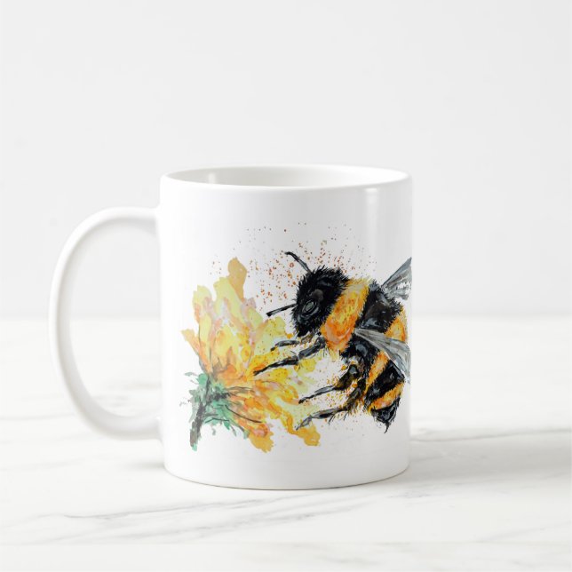 Caneca De Café Bumble Bee coletando pólen (Esquerda)