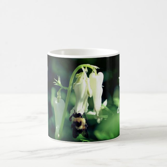 Caneca De Café Bumble Bee Na Flor Branca Personalizada (Centro)