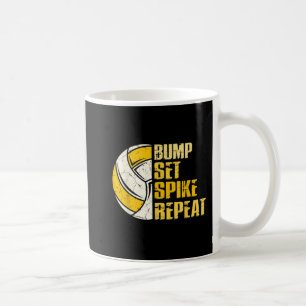 Caneca De Café Bump Set Spike Repete Diversão De Voleibol