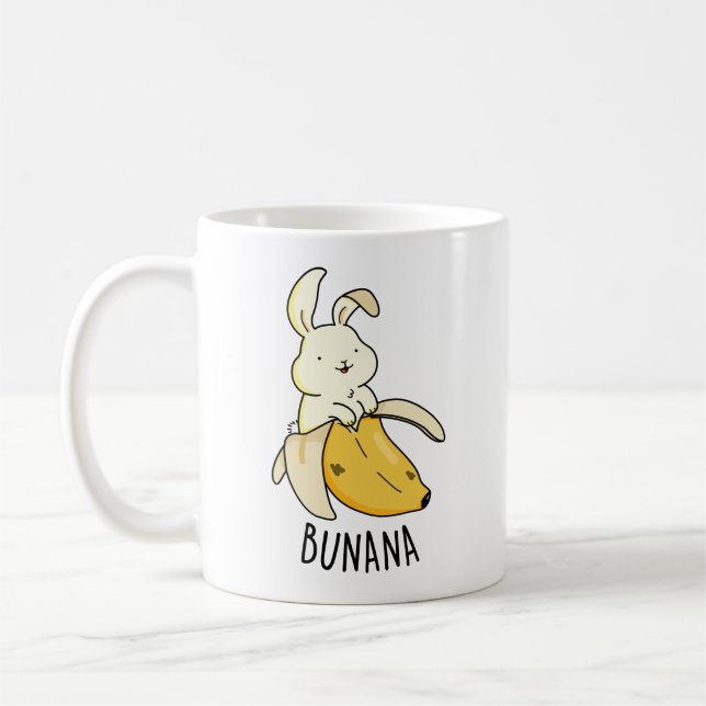 Caneca De Café Bunana Funny Bunny Num Canhão De Banana (Esquerda)