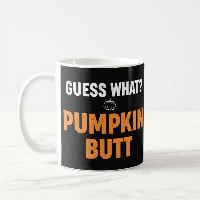 Caneca De Café Bunda de Abóbora Engraçada Design de Halloween (Esquerda)