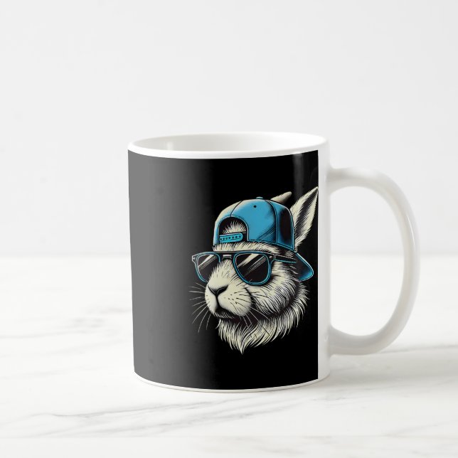 Caneca De Café Bunny Face Hat Pulga Felz pascoa Day Boy (Direita)