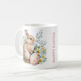 Caneca De Café Bunny & Floral Egg