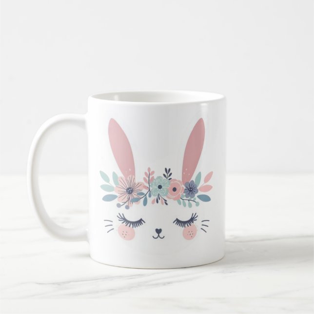 Caneca De Café Bunny Mug, Perfeito para Decoração de Páscoa, Pres (Esquerda)