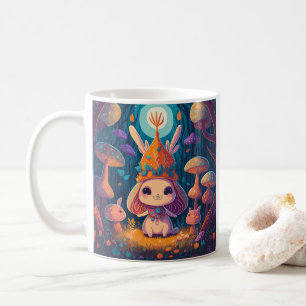 Caneca De Café Bunny Queen Fantasy Forest Ilustration Mug