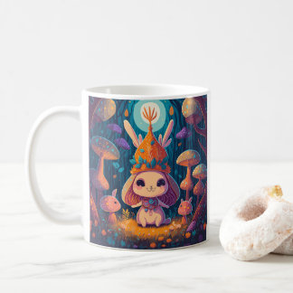Caneca De Café Bunny Queen Fantasy Forest Ilustration Mug