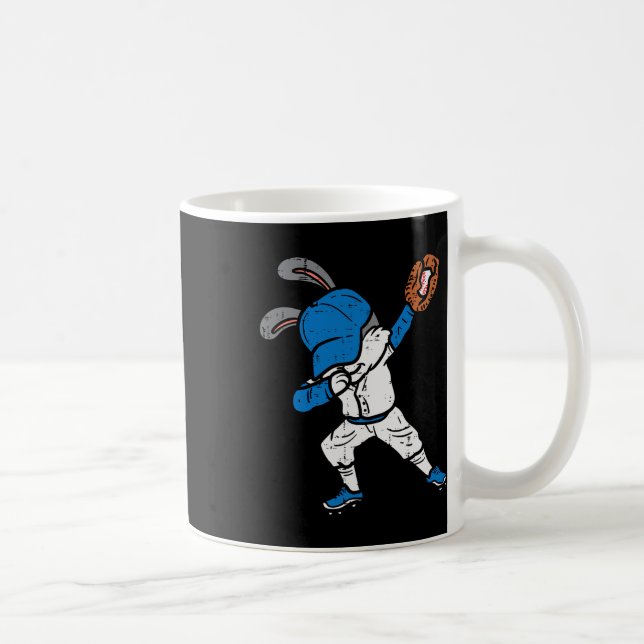 Caneca De Café Bunny Rabbit Dab Baseball Páscoa Esporte Pitcher B (Direita)