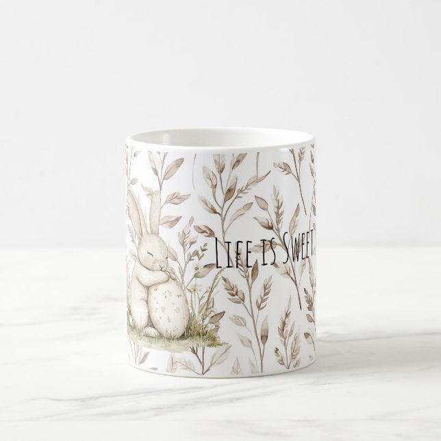 Caneca De Café Bunny Rabbit Egg Life is sweet (Centro)