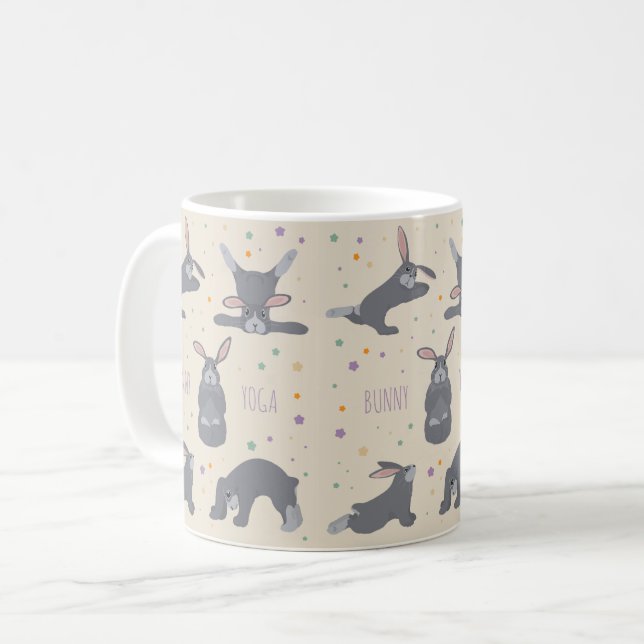 Caneca De Café Bunny Yoga (Frente Esquerda)