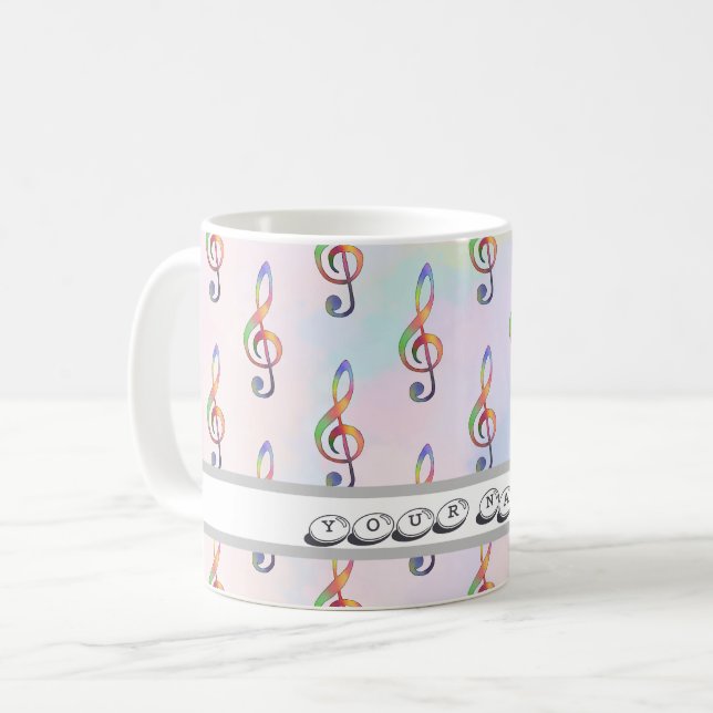 Caneca De Café bunter Notenschlüssel   (Frente Esquerda)