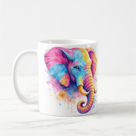 Caneca De Café Bunter Regenbogen Elefant Aquarell