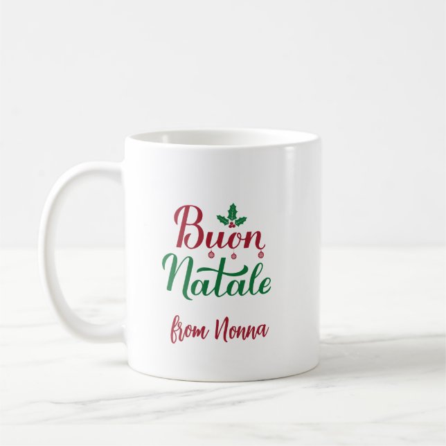 Caneca De Café Buon Natale Custom Italian Christmas (Esquerda)