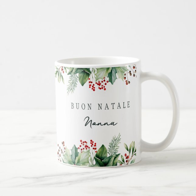 Caneca De Café Buon Natale Custom Nonna (Direita)