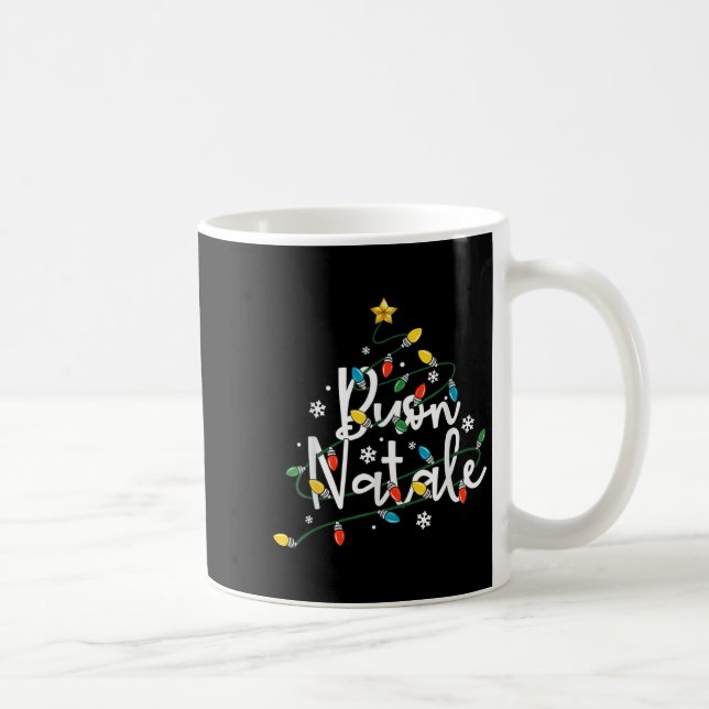 Caneca De Café Buon Natale Família Italiana Feliz Árvore De Natal (Direita)