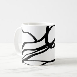 Caneca De Café Buquê Blanc: Abstrato branco e preto