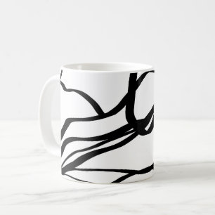 Caneca De Café Buquê Blanc: Abstrato branco e preto
