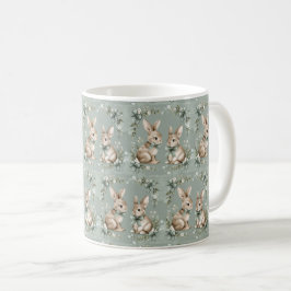 Caneca De Café Buquê de coelho sangrento: Elegância Páscoa 🌷 🐰