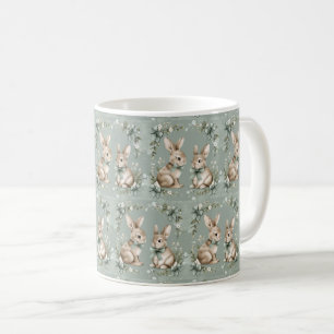 Caneca De Café Buquê de coelho sangrento: Elegância Páscoa 🌷 🐰