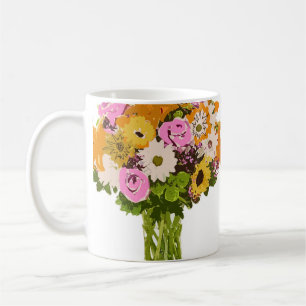 Caneca De Café Buquê de Flor na Pintura Vase