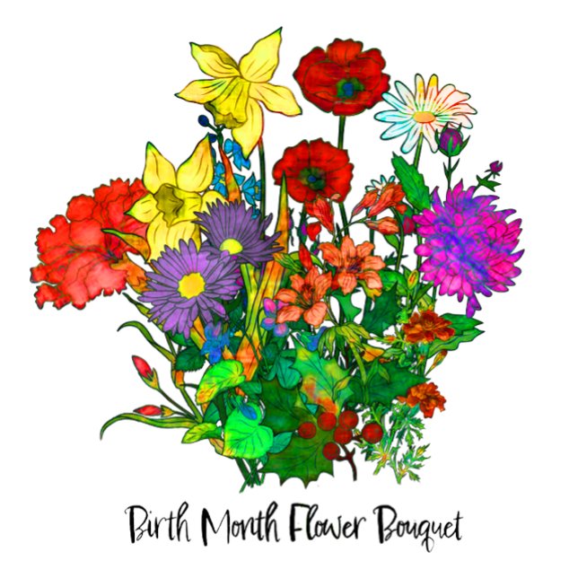 Caneca De Café Buquê de Flores do Mês de Nascimento (Criador carregado)