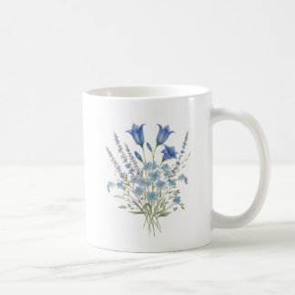 Caneca De Café Buquê de Flores Silvestres Azuis