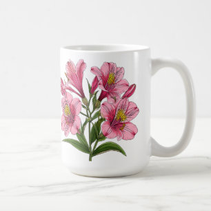 Caneca De Café Buquê de Lírio Rosa