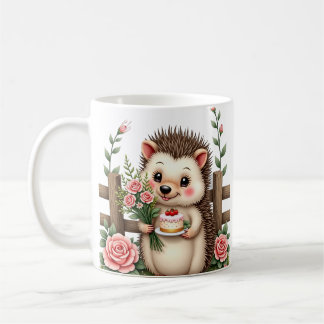 Caneca De Café Buquê De Noiva Casamento Ouriço Fofo Presente Para