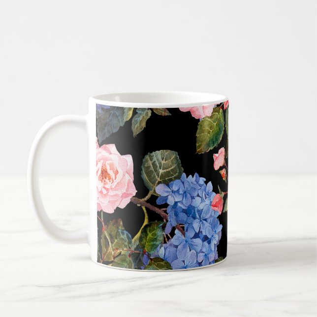 Caneca De Café Buquê de rosas rosa vitoriano. (Esquerda)