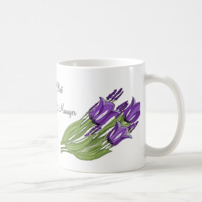 Caneca De Café Buquê de Tulipa Roxo (Direita)