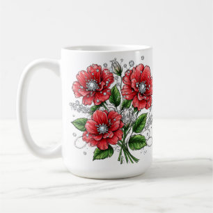 Caneca De Café Buquê Floral Colorido