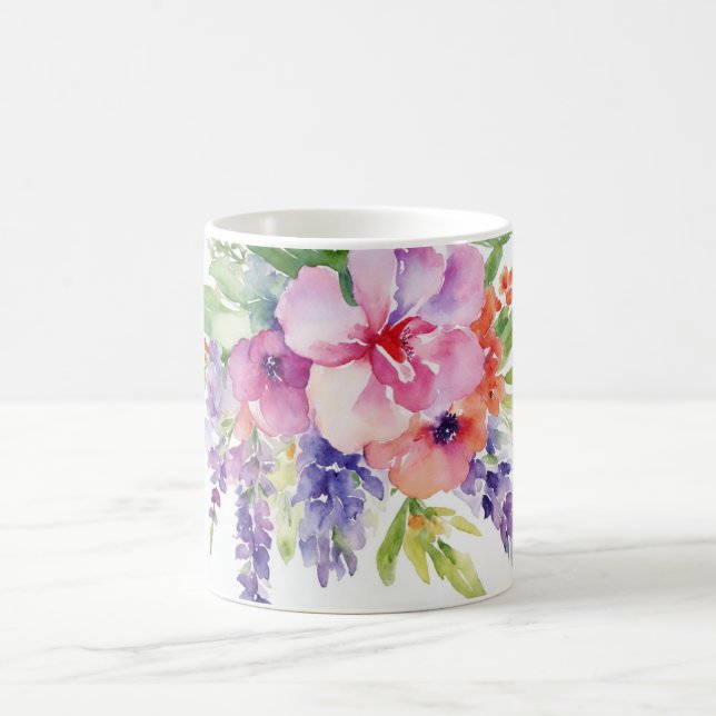 Caneca De Café Buquê Floral de Aquarela (Centro)