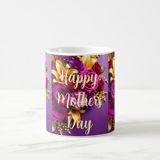 Caneca De Café Buquê Floral do Dia das Mães Feliz  ("A little bloom of love for Mom's special day")