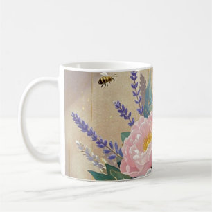 Caneca De Café Buquê Floral lavanda