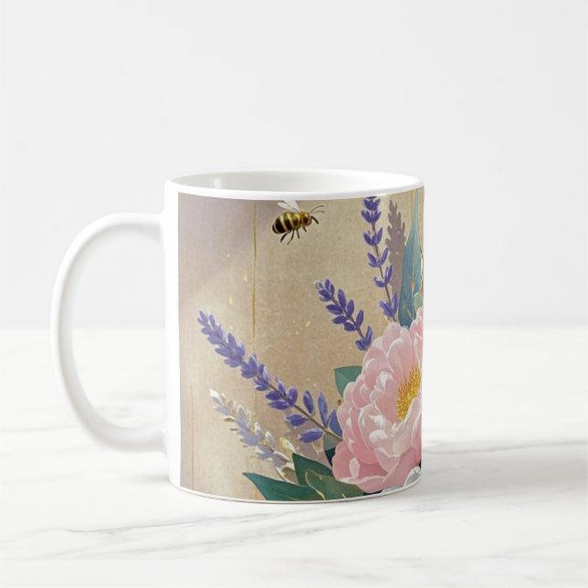 Caneca De Café Buquê Floral lavanda (Esquerda)