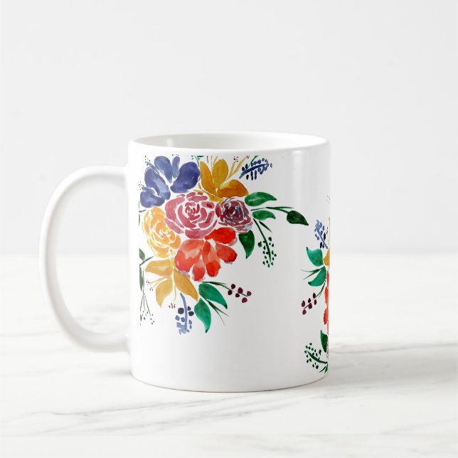 Caneca De Café Buquê Floral Nº 2 (Esquerda)