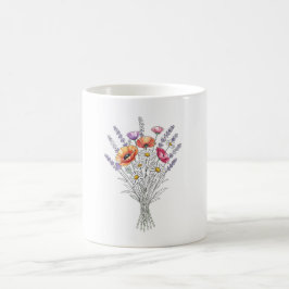 Caneca De Café Buquê Vibrante de Flores Silvestres Dia das Mães