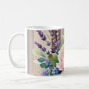 Caneca De Café Buquês flores lavandas Flores russas