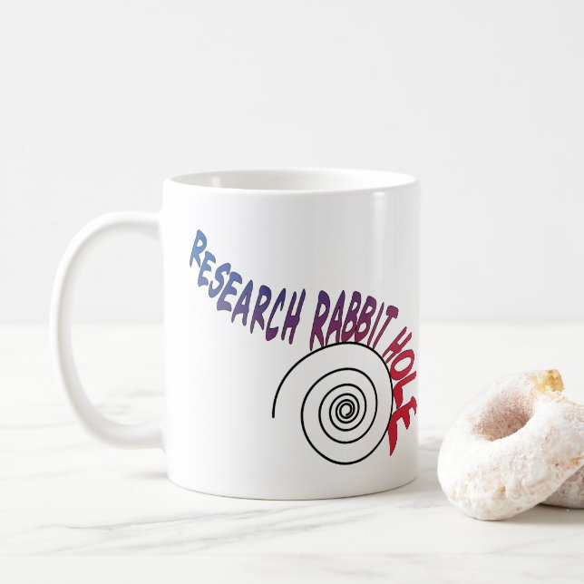 Caneca De Café Buraco do Coelho da Pesquisa (Com Donut)