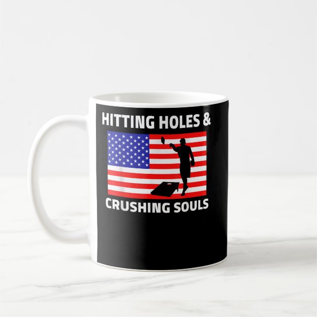 Caneca De Café Buracos Esmagando Almas EUA Cornhole (Esquerda)