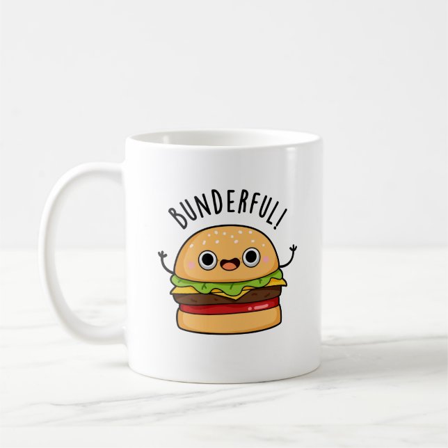 Caneca De Café Burger Burger Bun Pun Engraçado (Esquerda)