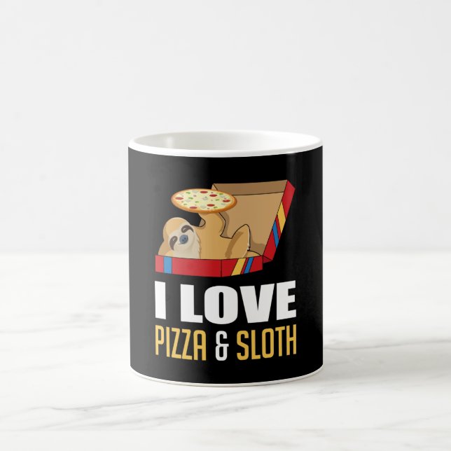 Caneca De Café Burger de Comida rápida Sloth Engraçada Pizza Coma (Centro)