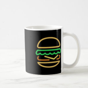 Caneca De Café Burger Neon - Estilo de um Clique de Sinal Neon Re
